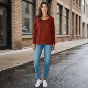Rust Red Long Sleeve Top